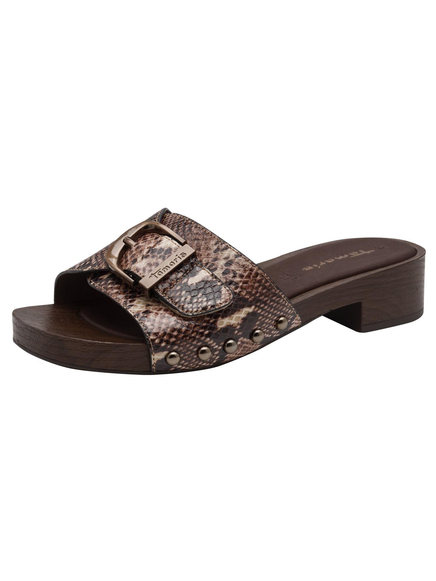Tamaris Women's mule with wedge heel brown 3.5 UK
