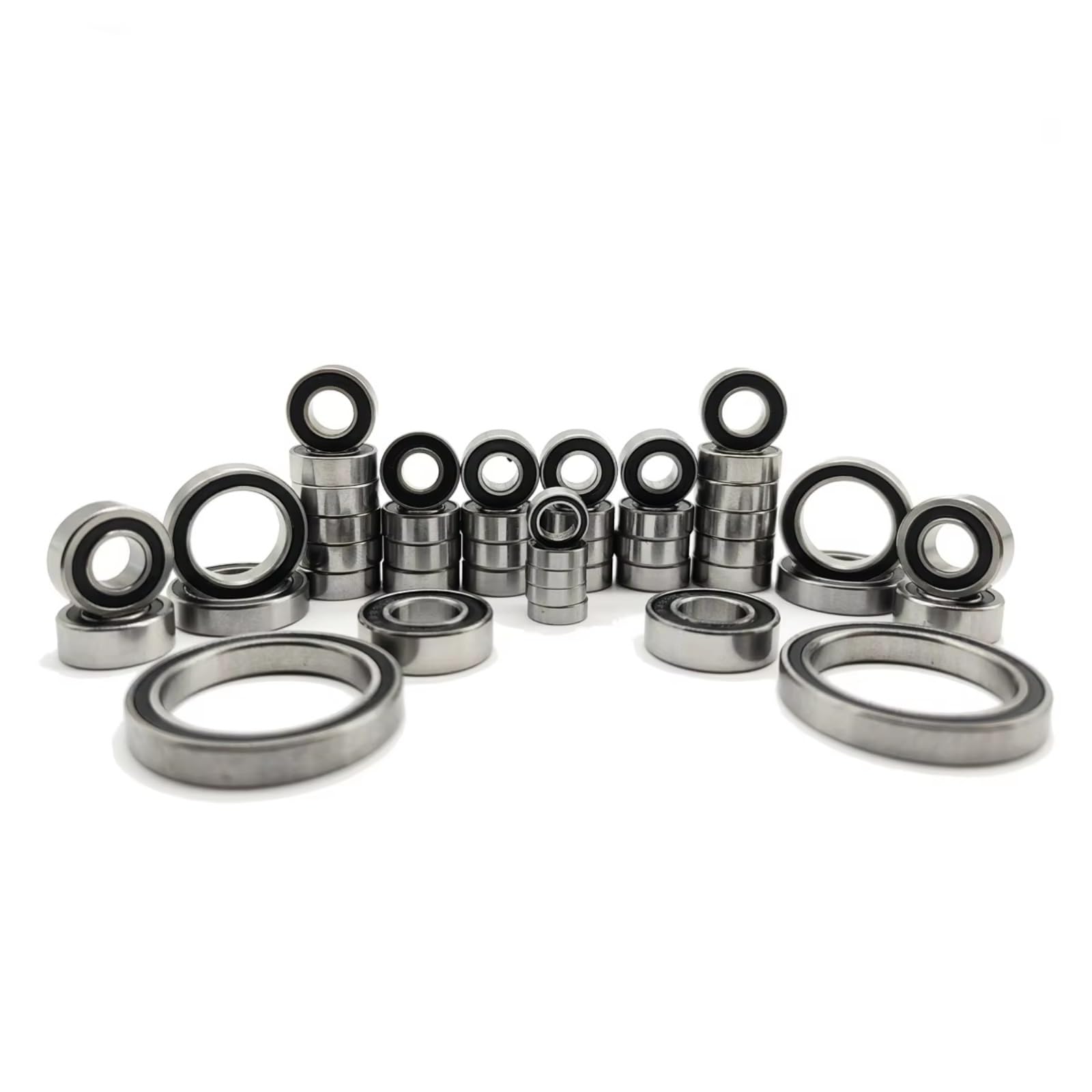 RC Lagerteile Für Traxxas Für Summit 1/10 45Pcs Chrom Stahl Komplette Kugellager Schwarz Gummi Versiegelt Kit Pre Gefettet