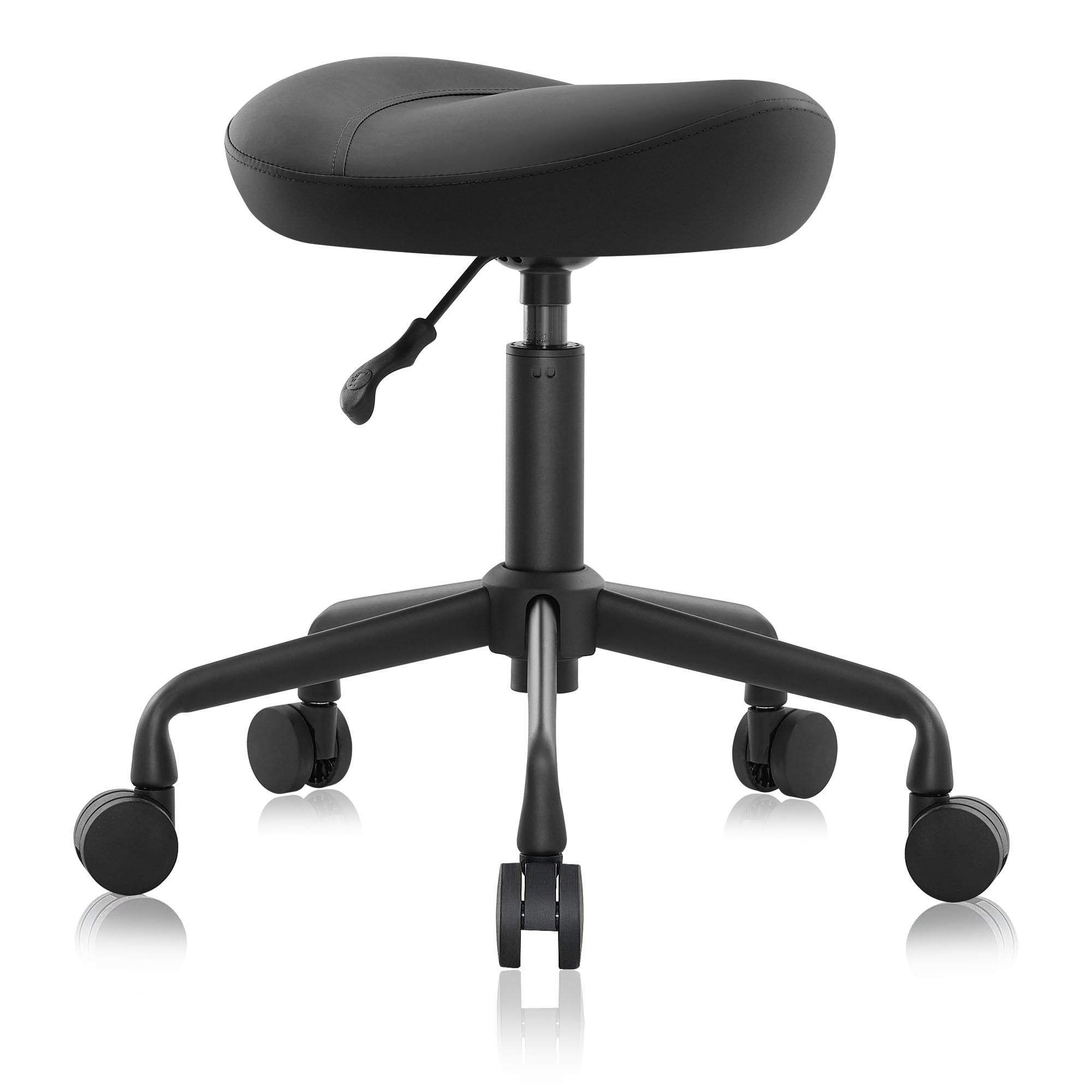 DR.LOMILOMI Ergonomic Saddle Seat Adjustable Pneumatic Hydraulic Drafting Swivel Rolling Stool Chair for Medical Hygienic SPA Massage Salon Home and