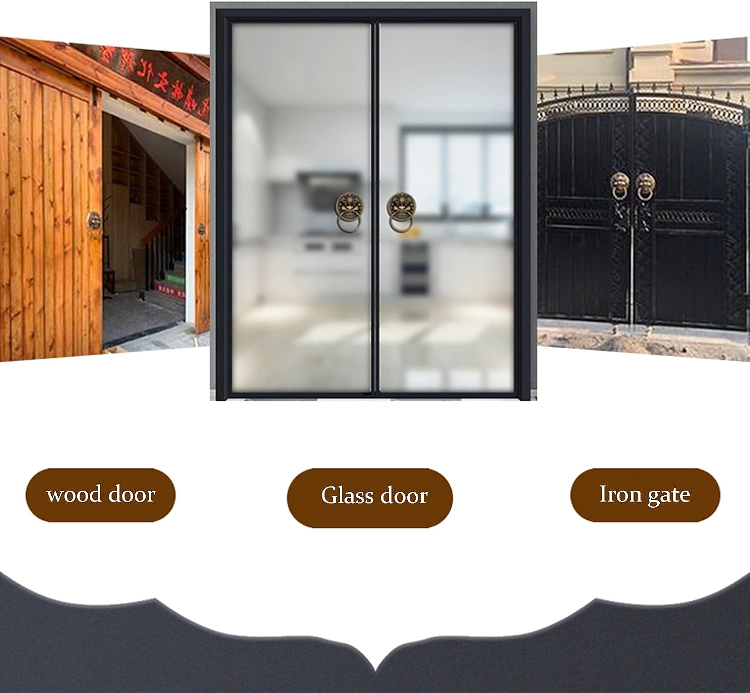 Door Knocker,1 Pair Antique Ring Door Knocker, Door Knocker Bronze Thickened Door Handle Retro Villa Entrance Door Old House Door Decoration Accessories/Brass