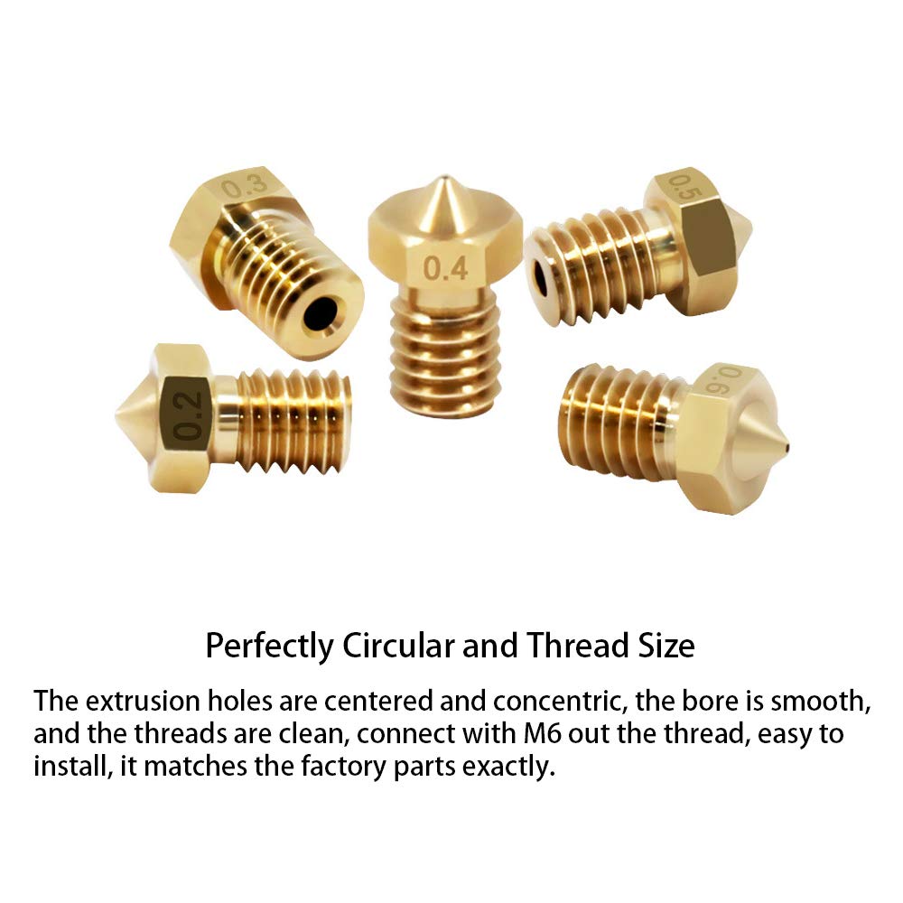 3d Printer E3D V6 En V5 J Head Messing Nozzle Extruder Nozzles 0.2 0.25