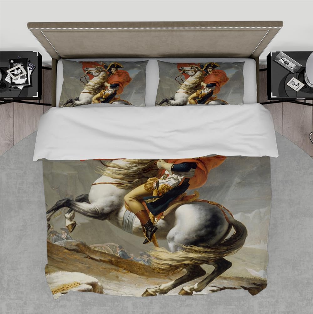 Literie en microfibre douce Jacques-Louis David, housse de couette haut de gamme motif Napoléon