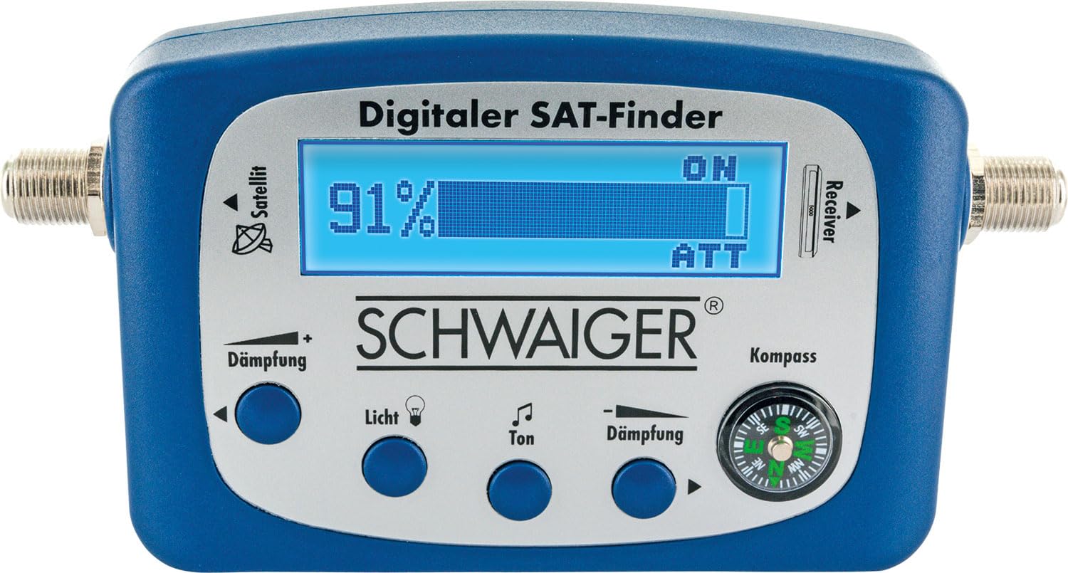 SCHWAIGER -5170- Sat-Finder numérique | Reconnaissance de Satellites | chercheur de Satellites avec Boussole intégrée et Sortie sonore | Dispositif de Mesure pour Un positionnement Optimal
