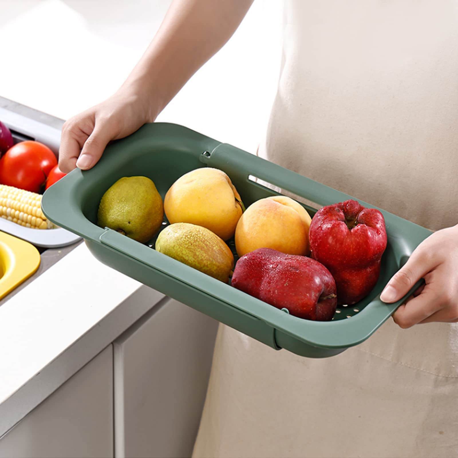 1 pezzo Lavello Da Cucina In Plastica Escamotabile, Vaschetta Per Lavare Verdure, Cesto Per Lo Scarico, Poggia-Piatti E Ciotole, Portaoggetti Per Verdura | SHEIN ALIA