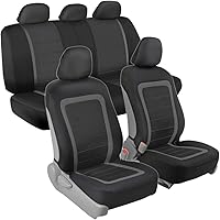 Vista 17 de BDK carXS Turismo - Juego completo de fundas para asientos de automóvil, fundas de asiento delantero gris de dos tonos con funda para asiento