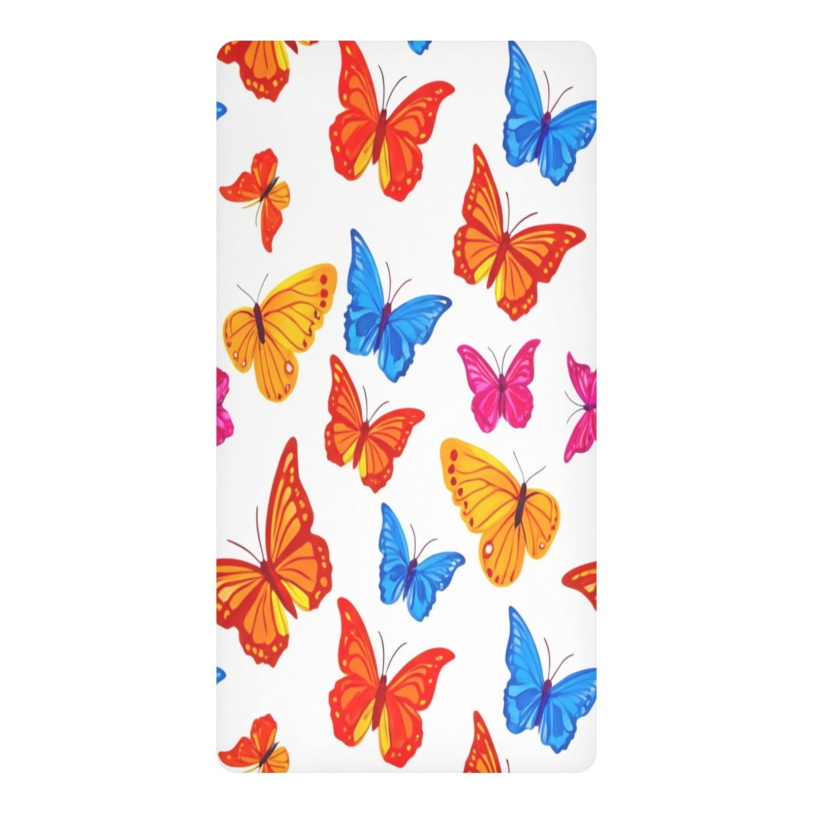 JiangGgen Colorful Butterflies Baby Crib Sheet Soft Breathable for Standard Crib-M