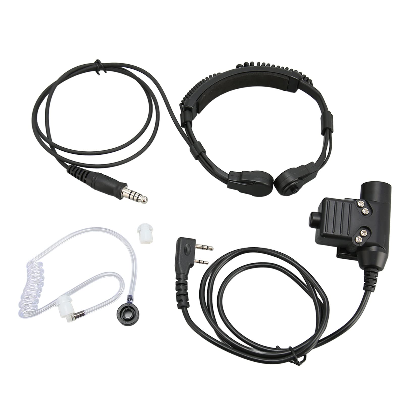 Septpenta Micro Casque pour Gorge, Adaptateur U94 Ptt Construction Tour de Cou Conçu pour Réduire Le Rayonnement Électronique Stable et Fiable pour UV 5R UV 5Ra 888S Convient pour Le Ski