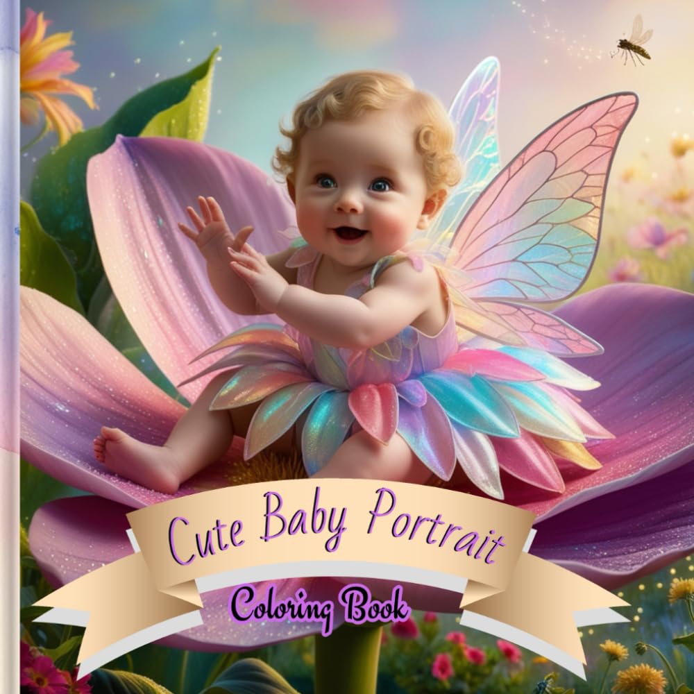 Cute Baby Grayscale Portrait: Adult Coloring Book Featuring Baby s Portraits