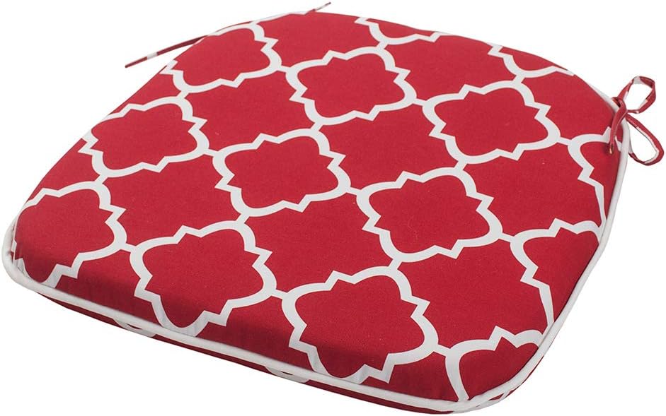 IN4 Care Indoor Outdoor Seat Cushions, All Weather Patio Chair Pads U-Shape 16x17 Inch, Office Patio Furniture Chairs Home Garden Use, Set of 2 (Geometry Red) : Patio, Lawn & Garden