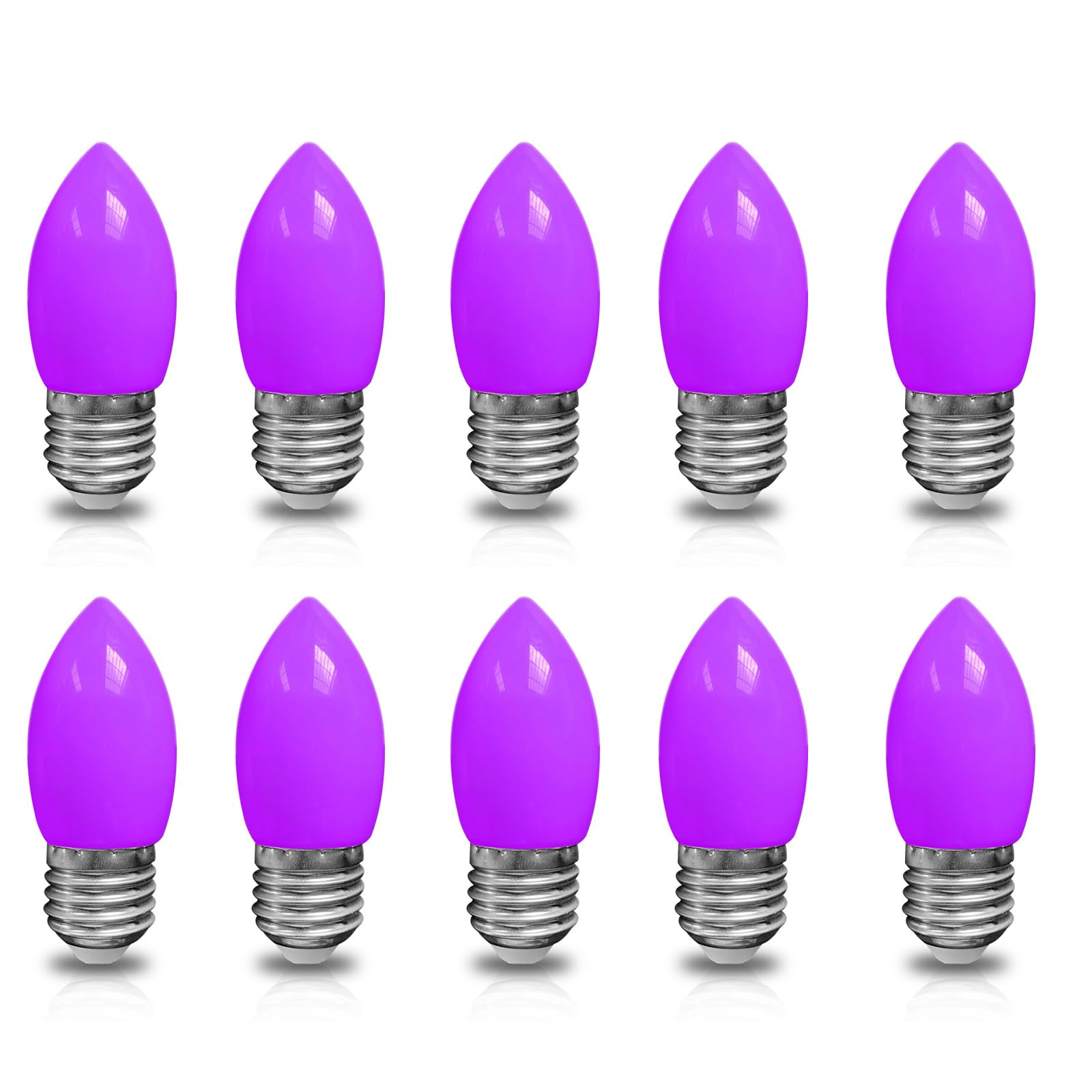 HUAMu E27 Coloured Light Bulbs 2W, Equivalent to 20W incandecent, SES Large Screw Light Bulb,Purple for Fairy Lights,Party,Christmas Decoration,Pack of 10