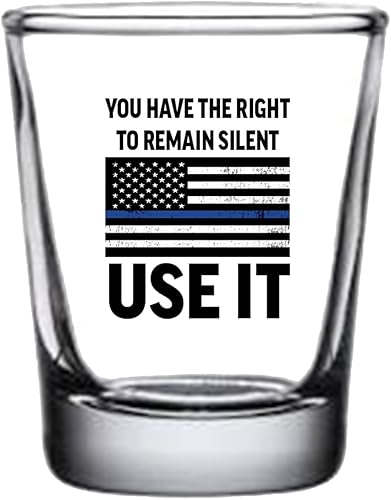 Rogue River Tactical Línea azul fina divertida regalo de vidrio de tiro para policía policía policía permanece en silencio