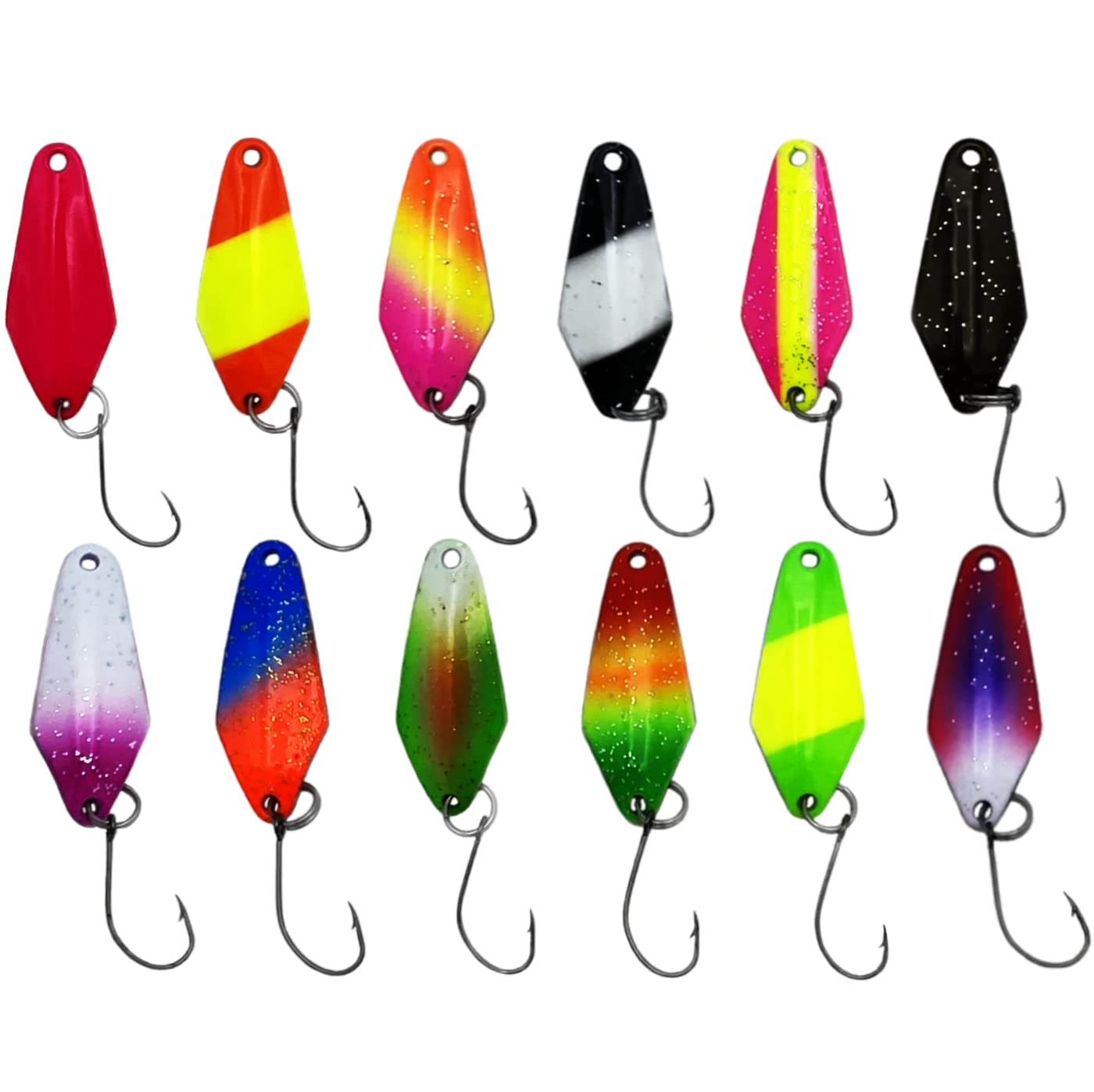 Set Esche Da Pesca Paradox - 18 Cucchiai Per Trote, Con Scatola, Pesi 1.5g/2.5g/3.5g - Foto 3