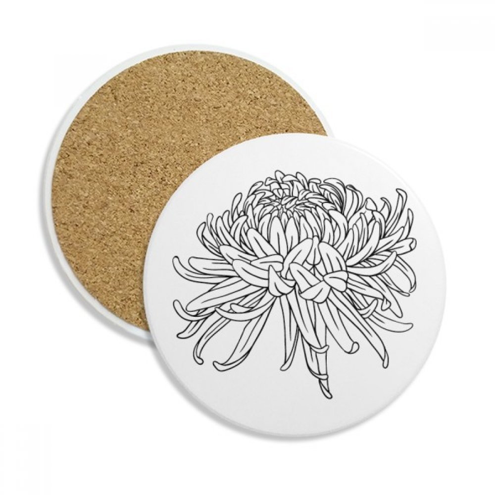 Dessous-de-verre absorbant en céramique motif fleur multicolore