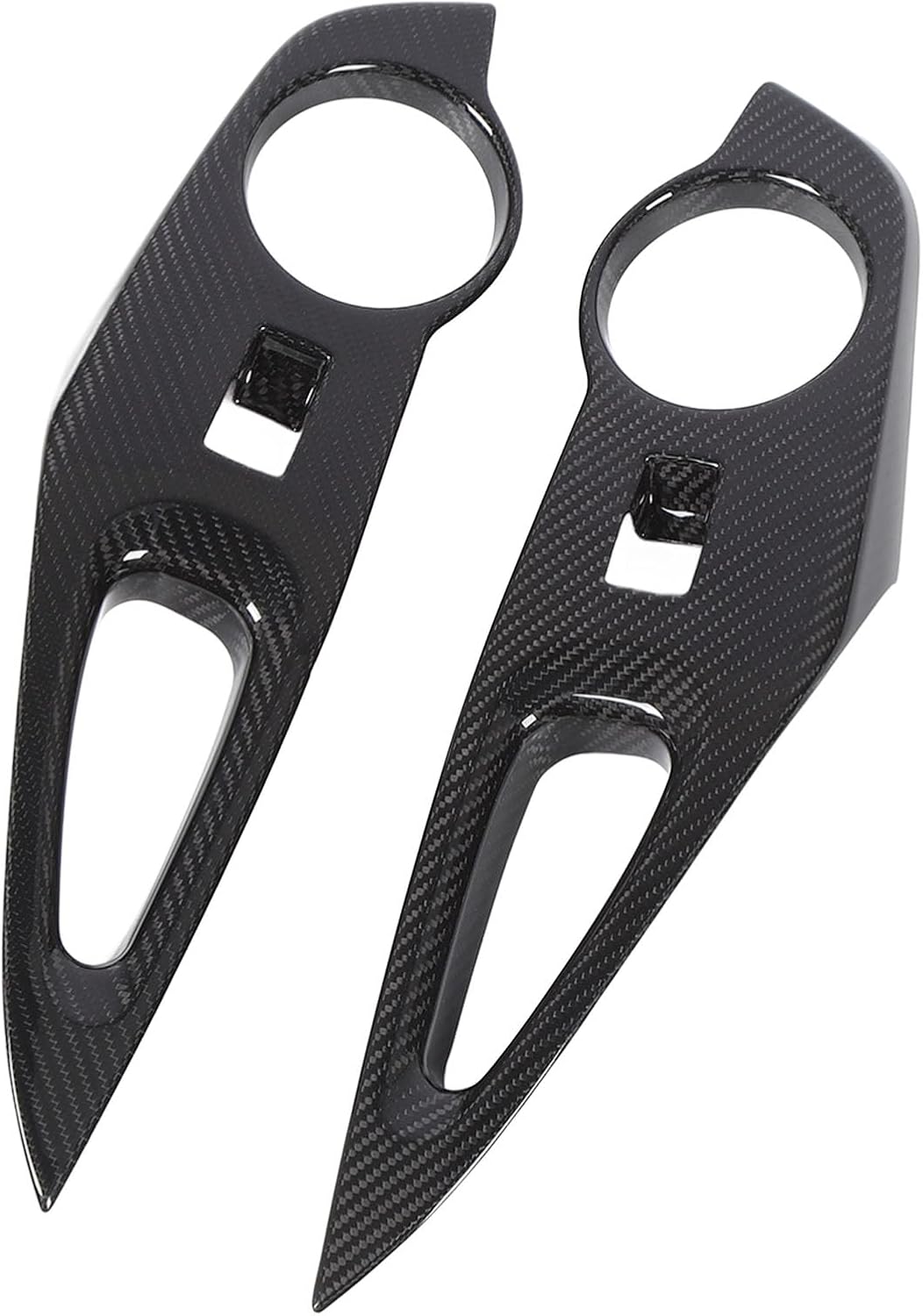 aqxreight Carbon Fiber Window Switch Panel Cover Trim for GR 2023-2025 Car Window Lift Switch Panel Cover with Adhesive Easy to Install Left Hand Drive Interior Door