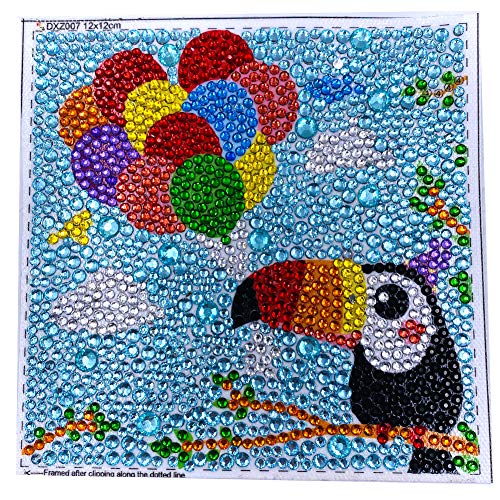 Parnarzar Easy 3D Diamond Painting Kit For Kids, Full Drill Painting By Number Kits With Wooden Frame - Woodpecker 6X6Inches #TOP1