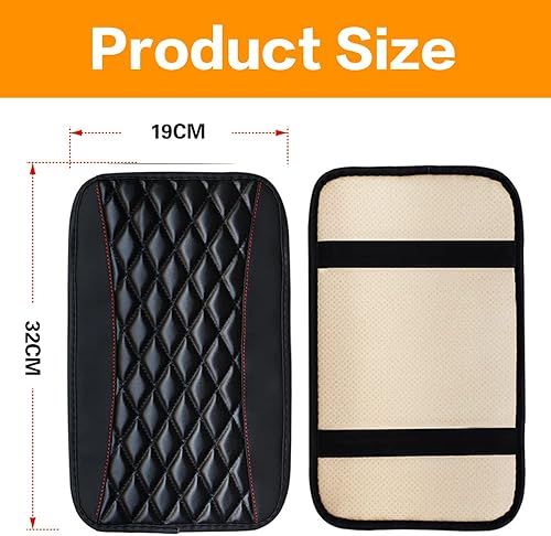 Miniatura 3 de Cojín universal para consola central de automóvil, funda de cuero para consola central de automóvil, funda para reposabrazos de automóvil,