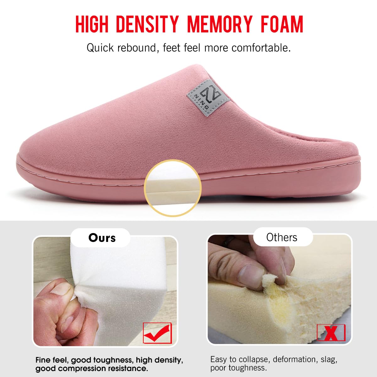 WateLves Pantofole Uomo Unisex Donna Antiscivolo Scarpe Inverno Peluche Morbido Ciabatte in Memory Foam