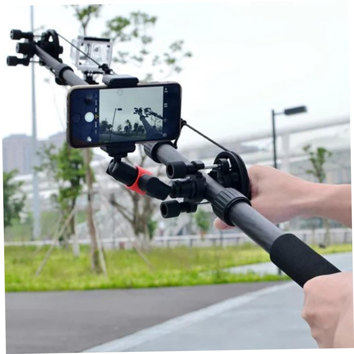 HEMOTON Supporto Regolabile Per Action Camera Clip Multi Funzione Per Maniglia e Braccio Compatibile Con Xiaoyi e Altri Accessorio Per Video e Foto Fissaggio Su Tubo e Skateboard