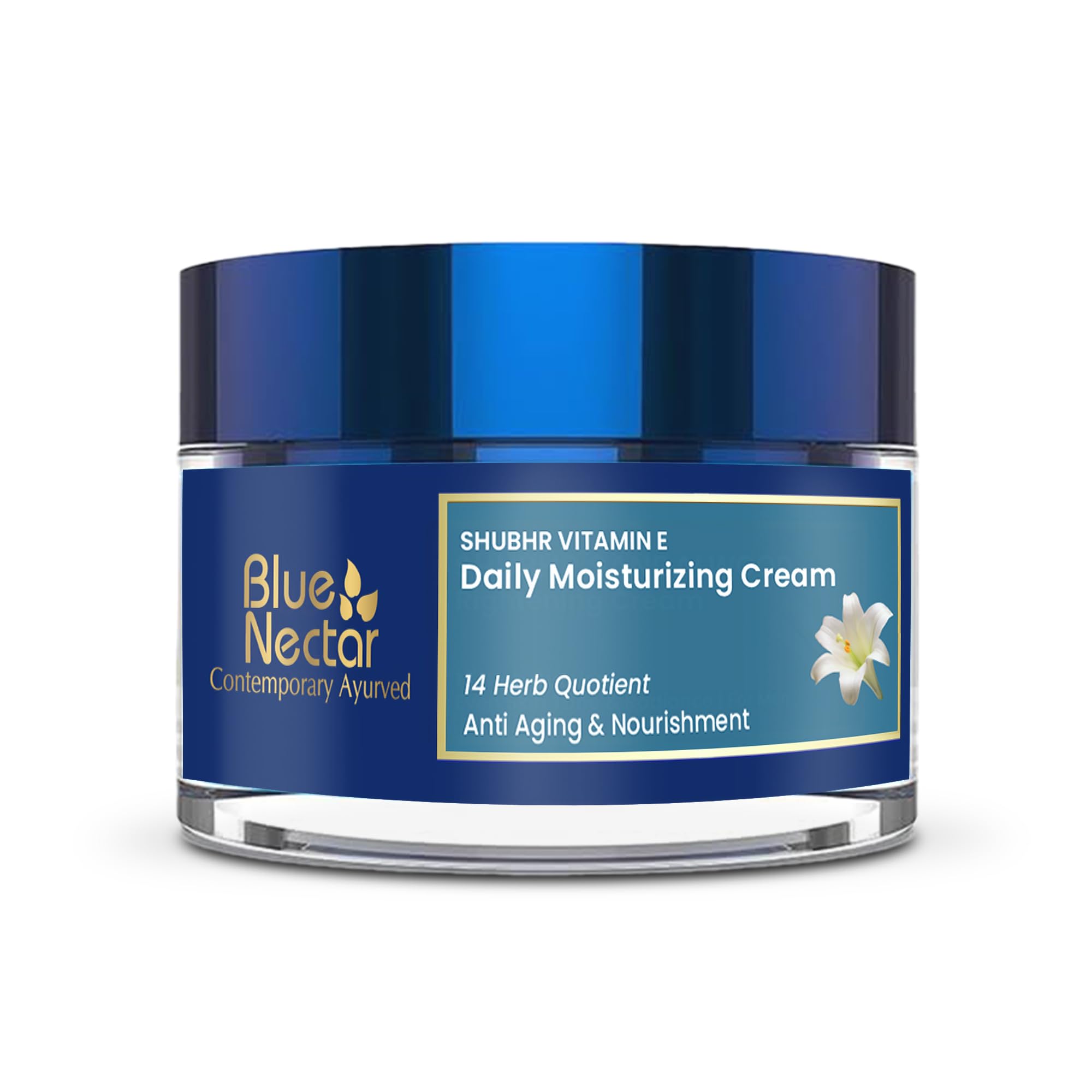 Blue NectarAnti Aging Cream for Women for Wrinkles & Fine Lines with Plant Based Vitamin C & Vitamin E (14 Herbs, 50g)