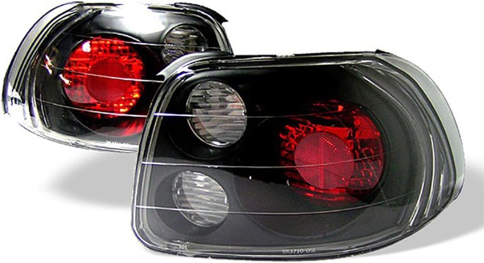 VIPMOTOZ For 1993-1997 Honda Civic Del Sol Black Bezel Euro Style Altezza Tail Light Housing Lamp Assembly Replacement Driver and Passenger Side