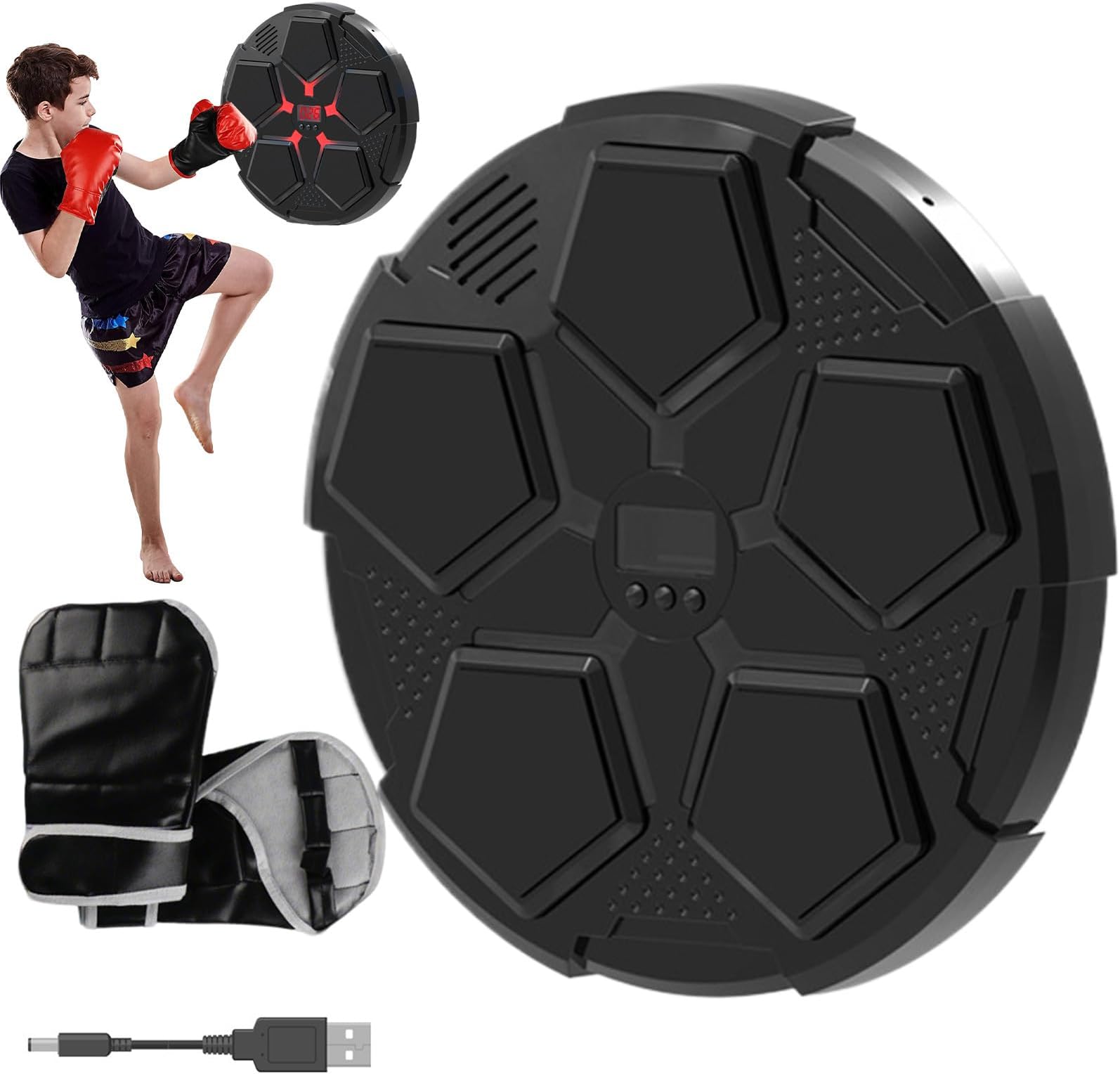 Punching Trainer Machine | LED Electronic Music Boxing Machine | Indoor Workout Supplies for Men Girls Teens Boys Women