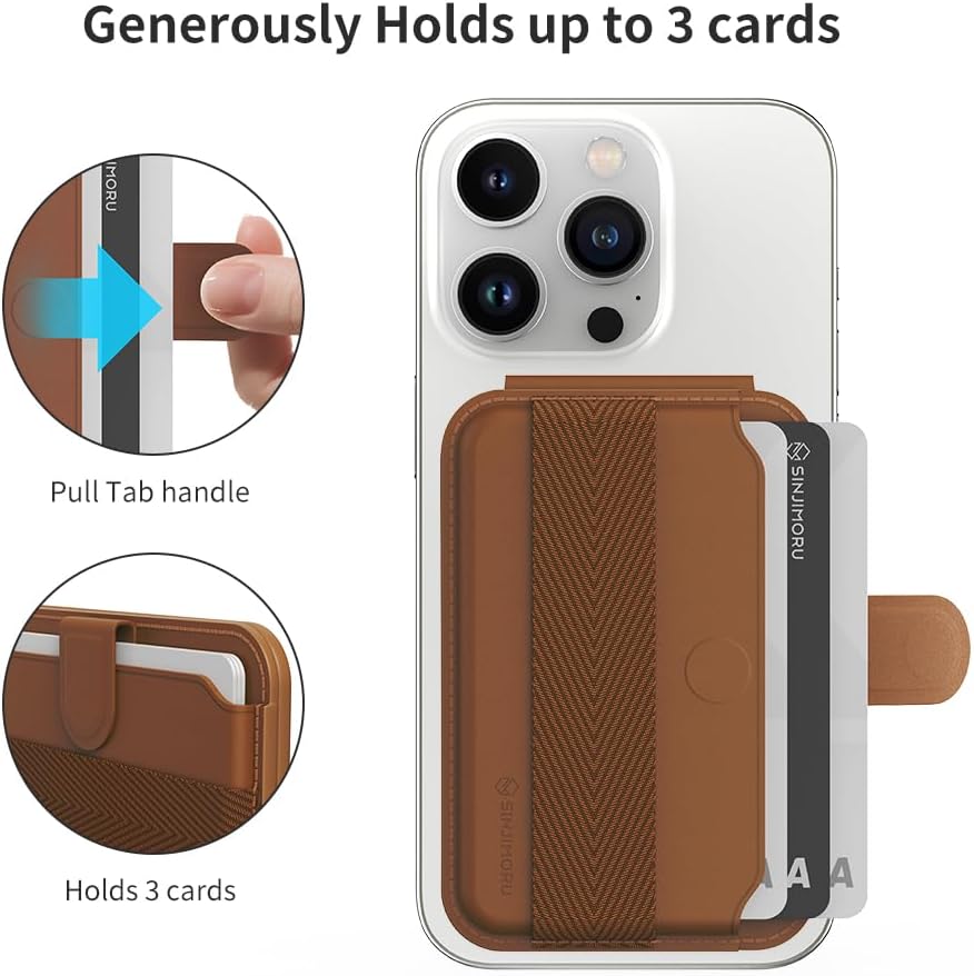 Sinjimoru Pull & Eject Magnetic Wallet for iPhone, 3-Card Holder with Adjustable Stand, Compatible with MagSafe, Lavender - Image 5