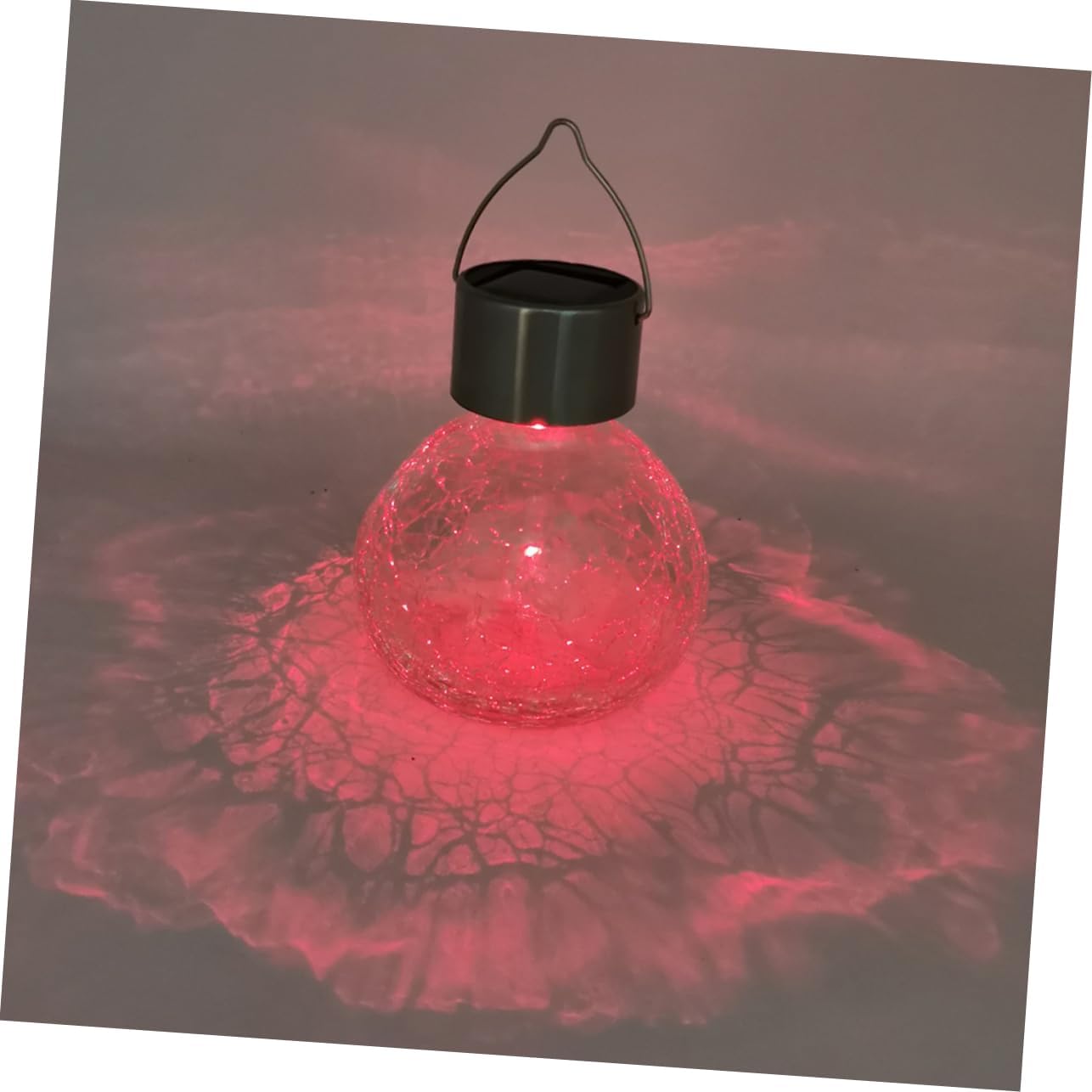 DOITOOL Solar Light Balls Outdoor Cracked Glass Efficient Solar Panel Patio Lanterns