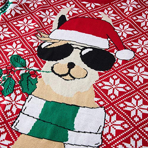 Bfustyle Boys Girls The Ugliest Christmas Sweaters For Kids Oversized Knit Sweater Sweatshirt 10-12 (Alpaca Snowflake Leaf Christmas Tree, Red Green White) #TOP4