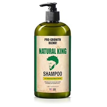 SFC Natural King Jamaican Black Castor Oil Shampoo for Men 33.8 oz. - Mens Cleansing Shampoo that Thickens Hair, Strengthens Hair and Boosts Growth