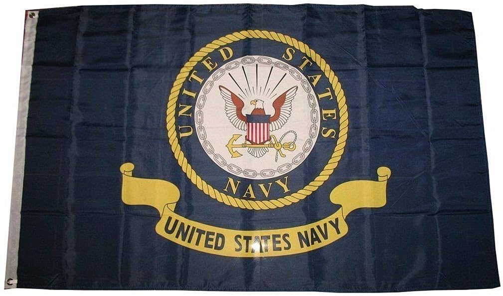 2 Pack United States us Military Flag USN Emblem Banner US Military Pennant 3x5 100D