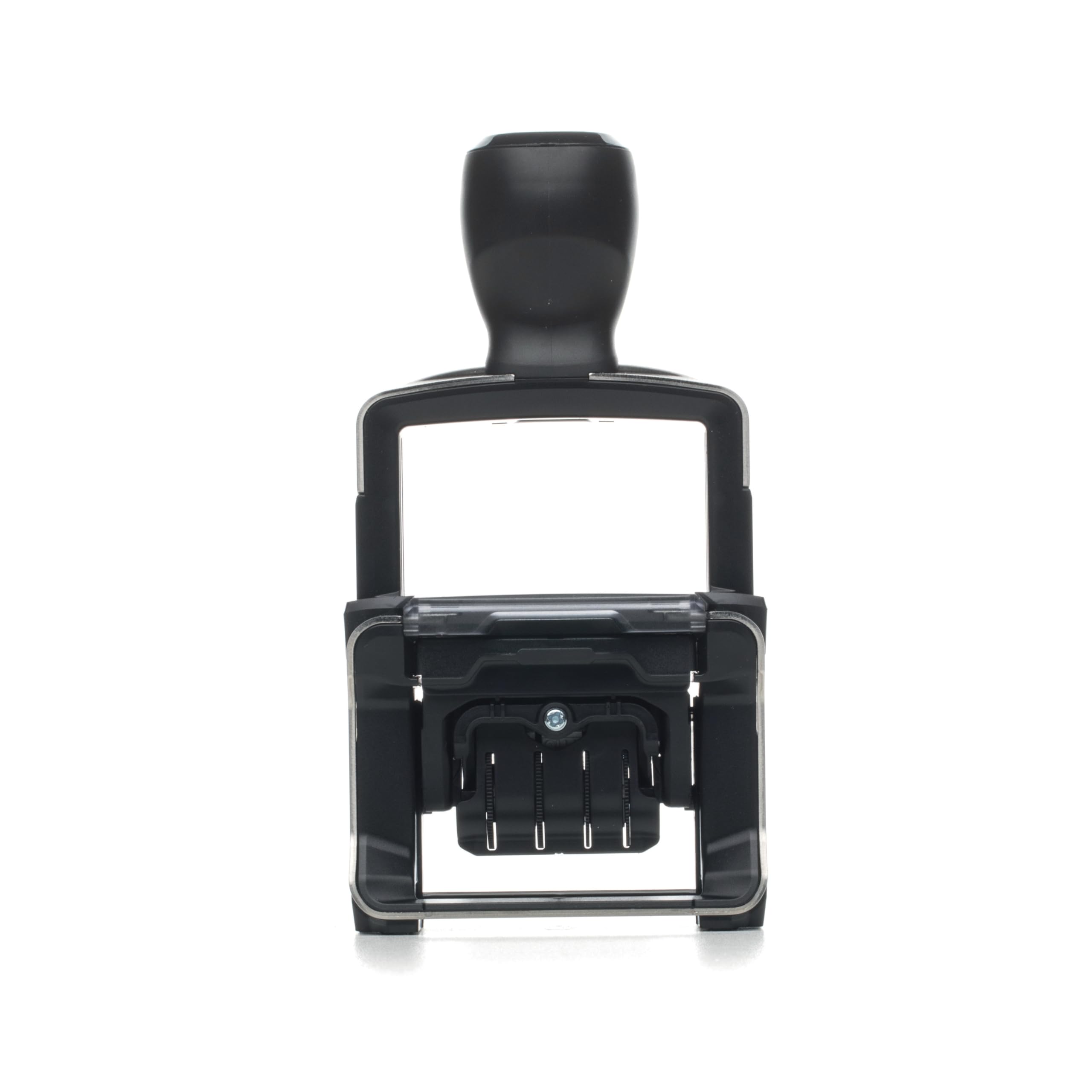 Mister Timbri Timbro Datario Autoinchiostrante Trodat 5440 48x28 mm Rotondo Personalizzabile - 4 Righe di Testo, Ecologico e Ideale per Dati Aziendali o Firma