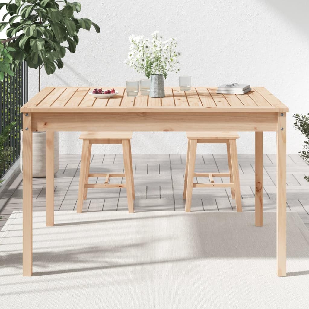 Stół ogrodowy 121 x 82,5 x 76 cm lite drewno sosnowe | Wytrzymały blat stołu, stabilna rama drewniana, na taras, balkon, podwórko, z instrukcją montażu