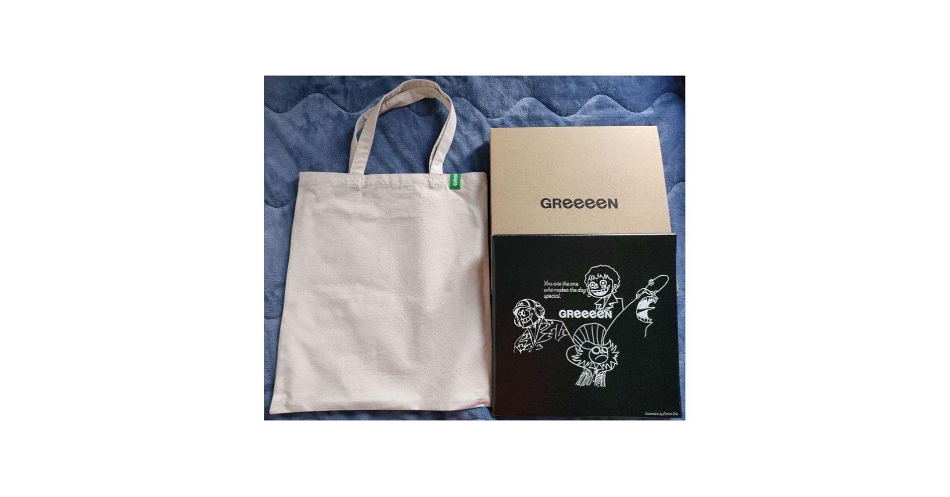 GReeeeN  VIP席限定グッズ＆緑袋　尾田栄一郎 Amazon.co.jp: GReeeeN VIP席特典 尾田栄一郎さん イラスト画＋