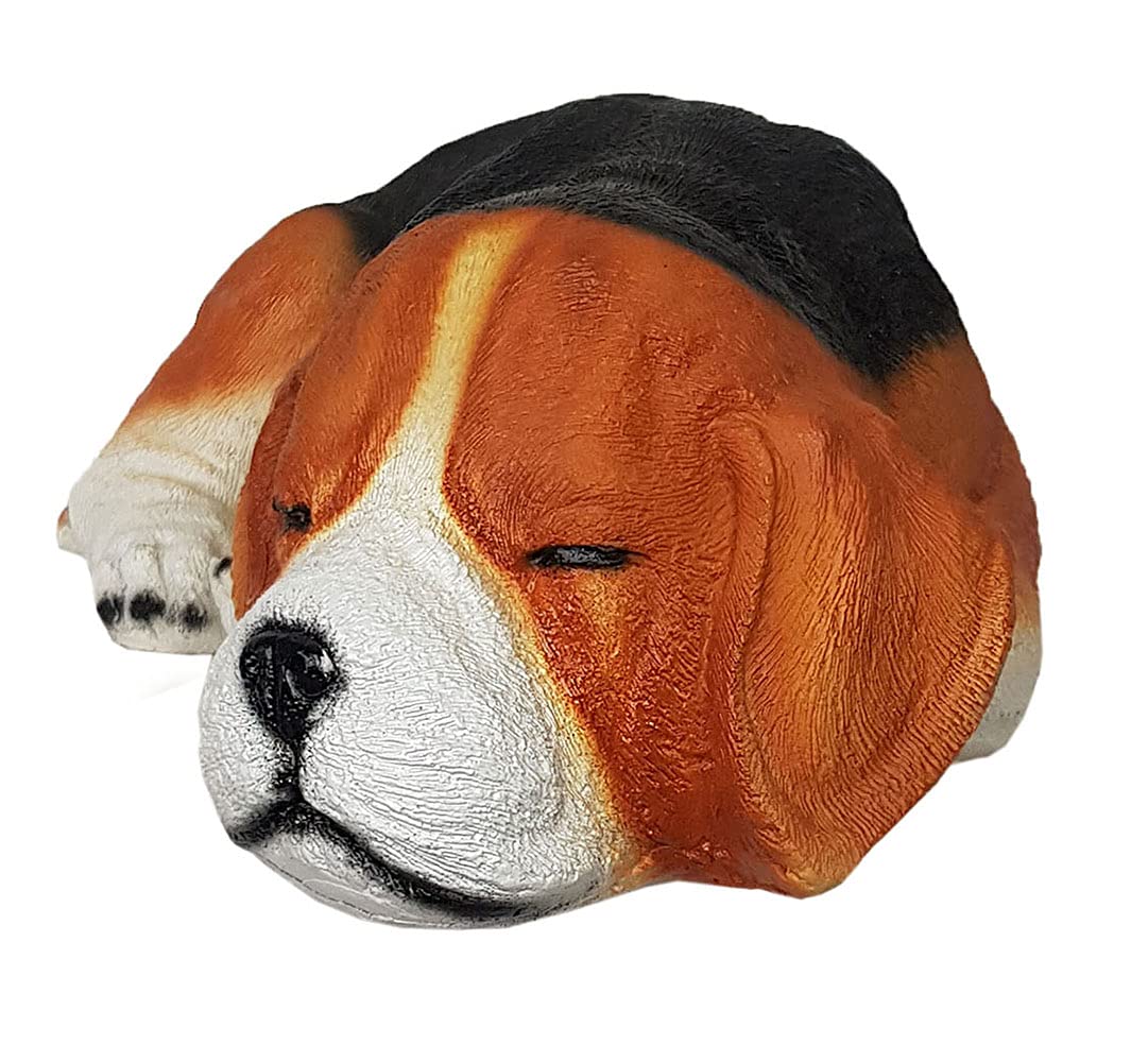 Wonderland Garden Arts & Craft Resin Beagle Dog Sleeping Statue, 7.5X13.2X4.5 Inches, Brown 4