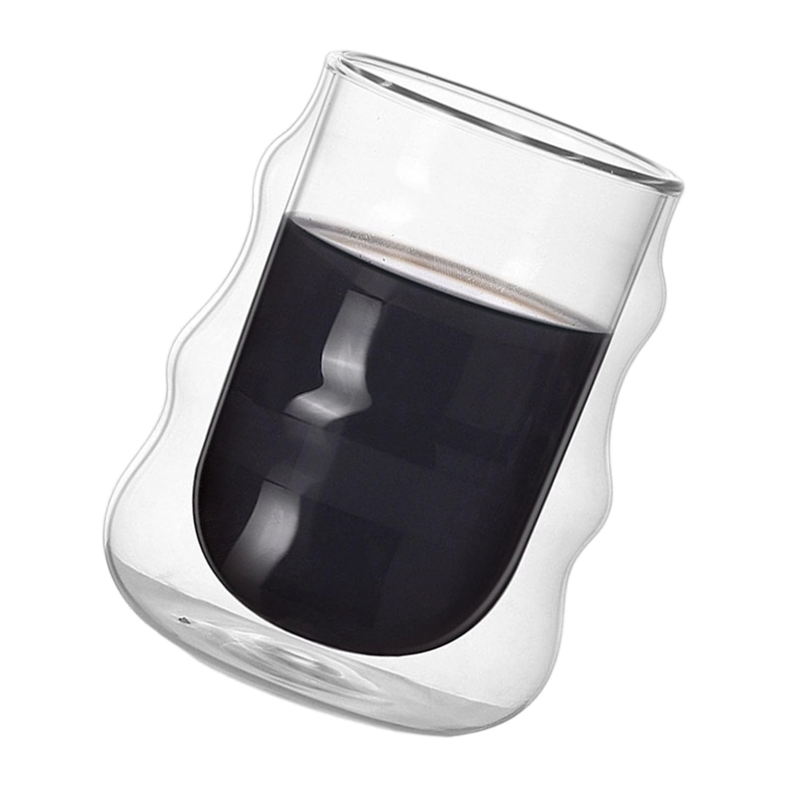 Tsophreniq Walled Borosilicate Glass Cup Drinking Mug Drinkware for Tea Coffee Cold Drink Borosilicate Coffee Cup