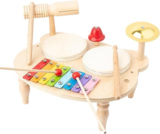 キッズドラムセット | 木製多機能打楽器おもちゃ 音楽玩具 - 子供用ドラムセット - 練習用 ゲーム テーブル 誕生日 クリスマス 男の子 女の子向け