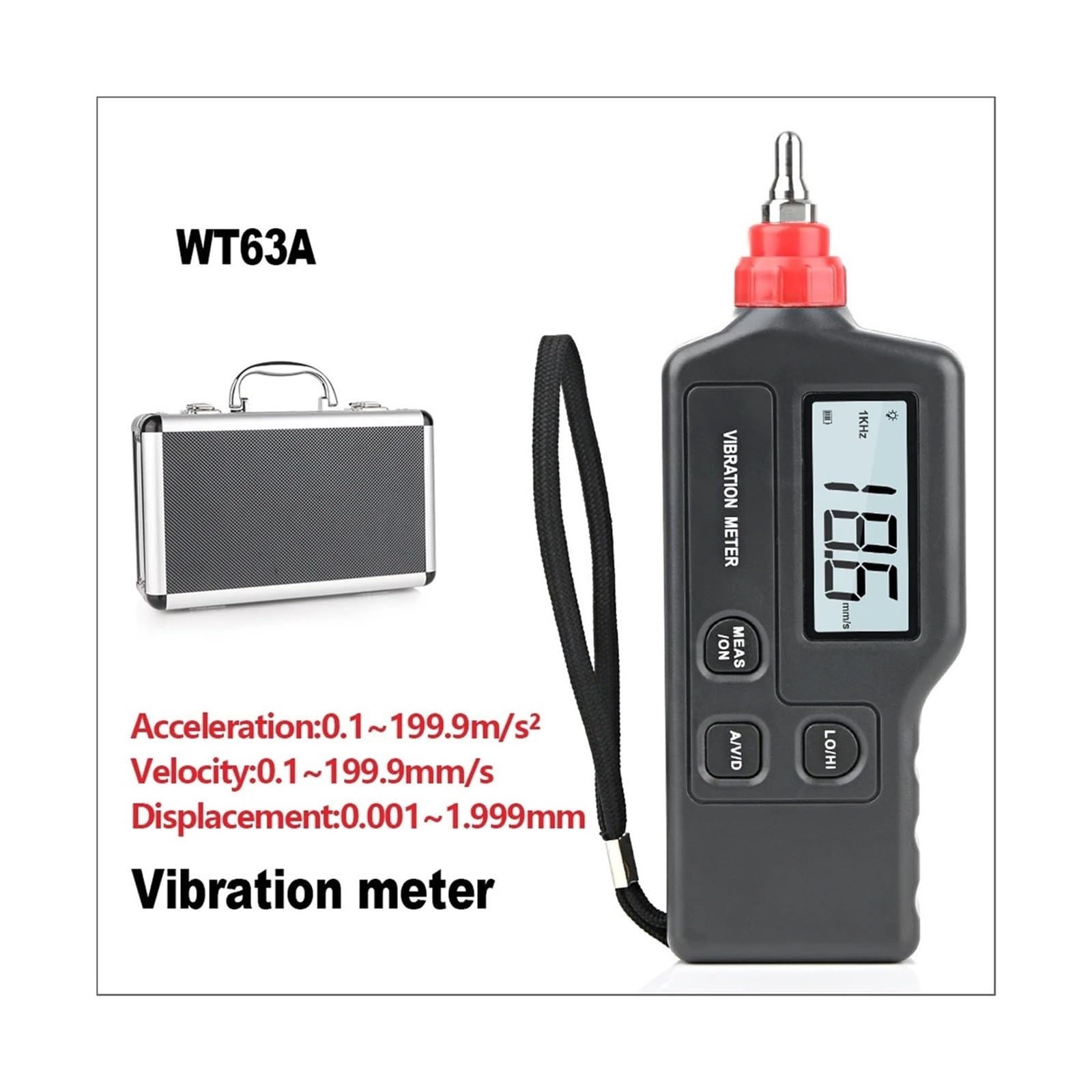 Vibromètre Analyseur de vibrations Vibromètre numérique Vibromètre sensible et précis Vibromasseur portatif