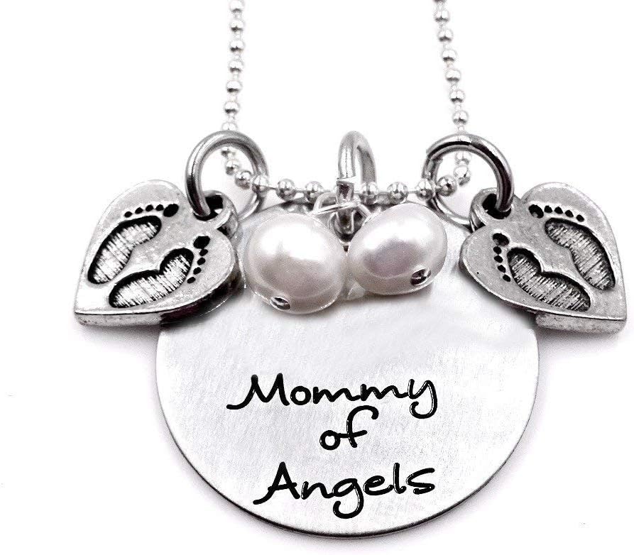 Baby Remembrance Necklace Mommy of Angels Twins Loss MisCarriage