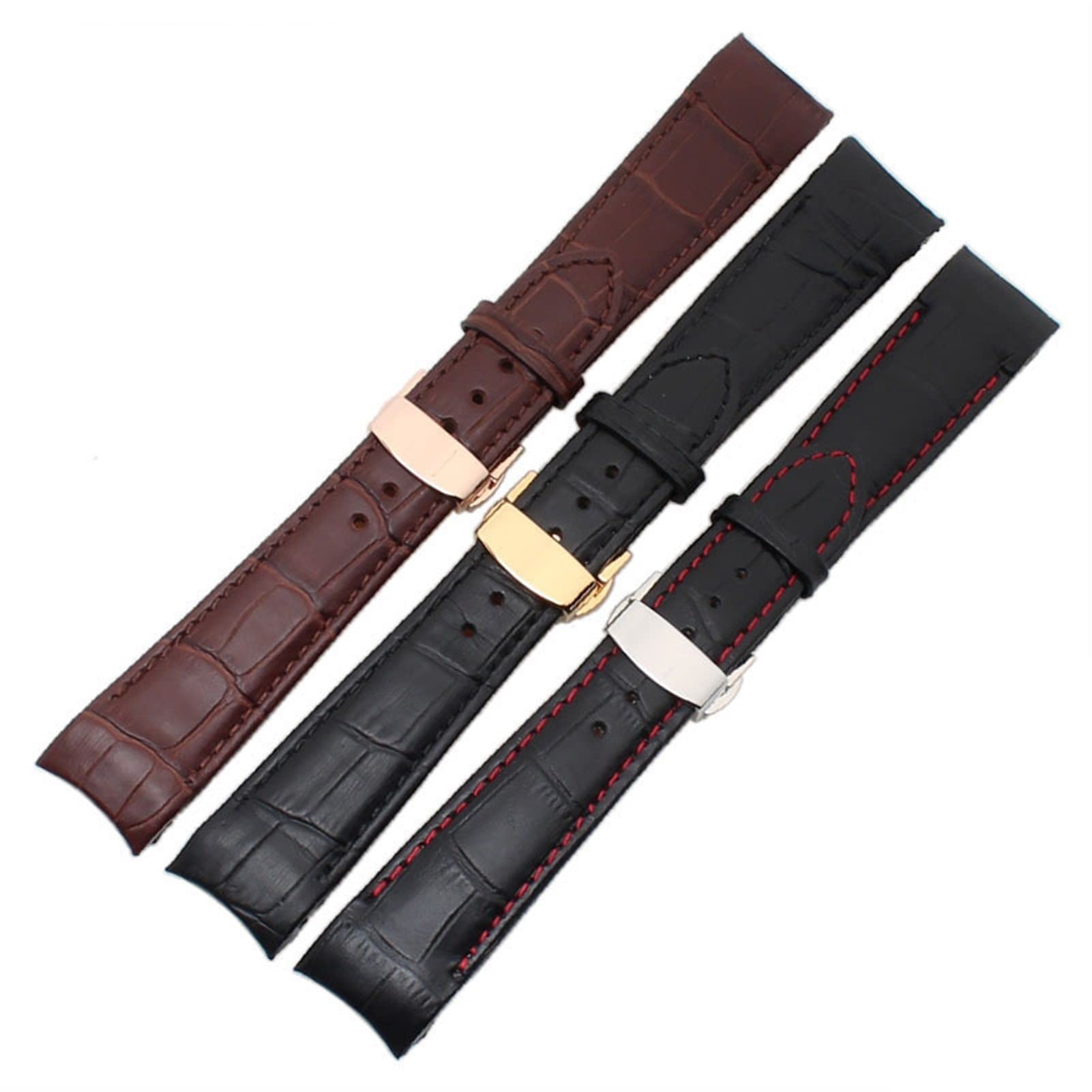 Zakrzywiony koniec pasek do zegarka dla Citizen BL9002-37 05A BT0001-12E 01A pasek do zegarka z prawdziwej skóry z klamrą motylkową 20 21 22 mm modny pasek, 22mm, Agat