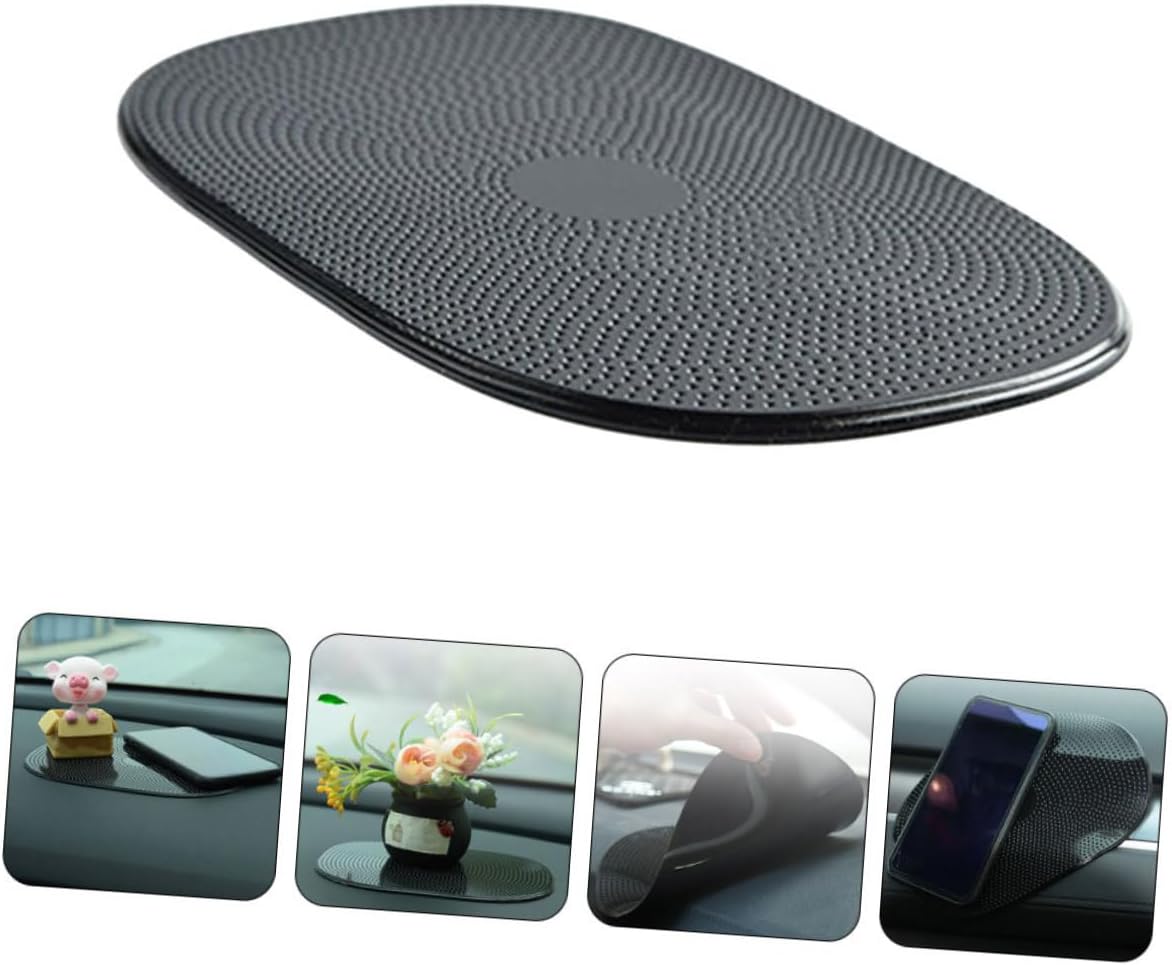 CHILDWEET 4pcs Non- Car Dashboard Mat Pu Pad for Secure Phone and Key Holder Easy to Clean Automotive Accessory for Car Interior