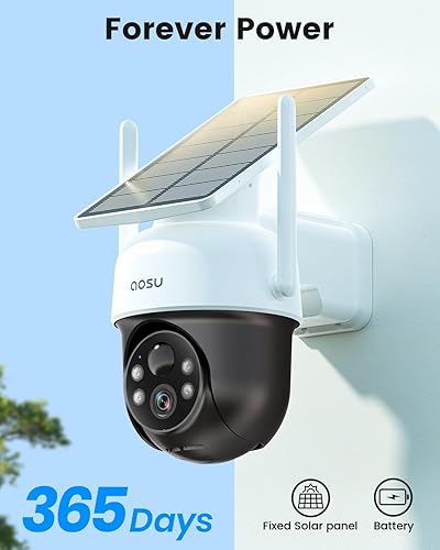 Miniatura 5 de AOSU Cámara solar de seguridad para exteriores  Cámaras de seguridad 100% sin cables, inalámbricas para exteriores para vigilancia en el hogar con