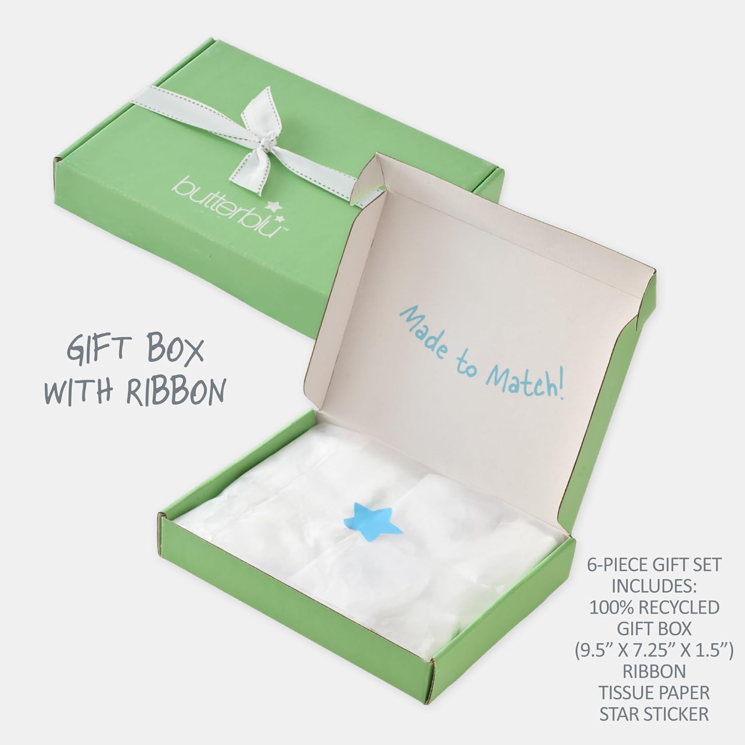 Check Me Out 6-Piece Baby Gift Set Organic Cotton Layette Clothing in Box for Boys & Girls - Image 4