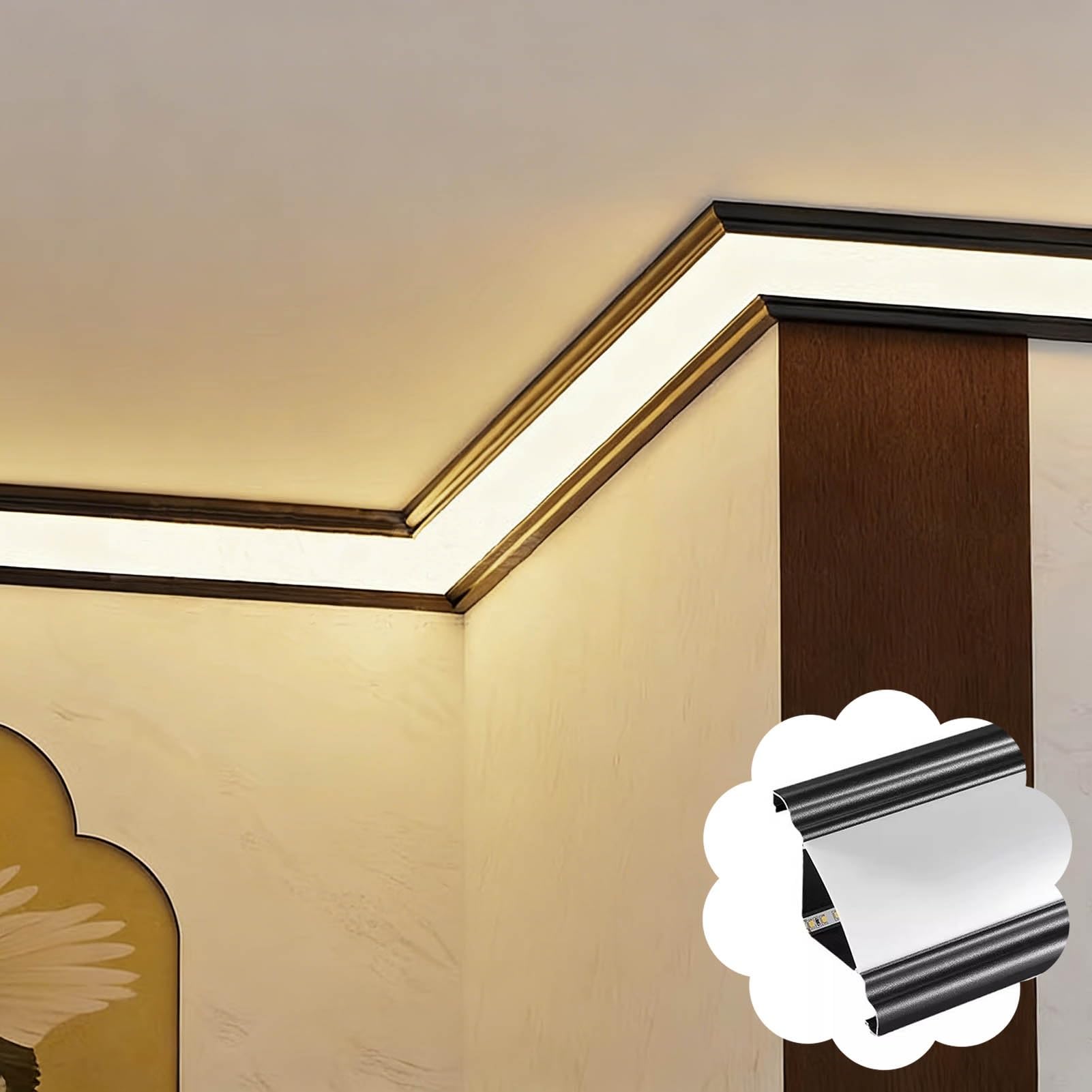 Pośrednie oświetlenie LED Formowanie korony z profilem aluminiowym i mleczną pokrywą do dekoracji sufitu
