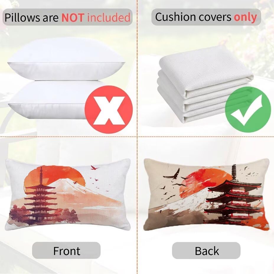 Housse coussin extérieur imperméable 70x90 anti tache lin