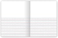Vista 4 de Mead Libro de composición para primaria, paquete de 12, diario con renglones primarios, grados K-2, 7-1/2" x 9-3/4", 100 hojas por libro