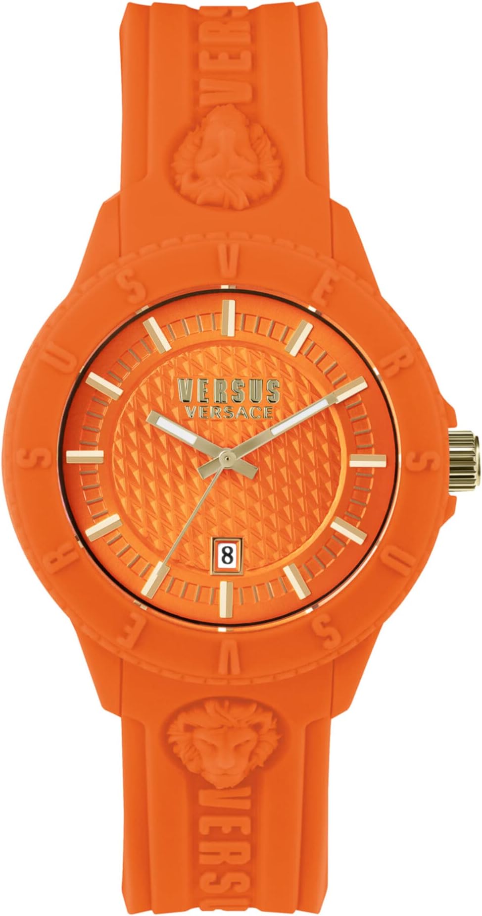 Versus Versace Mens Tokyo. Sporty Fashion Watch with Date Function. Adjustable Silicone Strap. Includes Travel Gift Pouch.