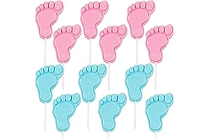 Gender Reveal Candy: Pink and Blue Baby Feet Lollipops