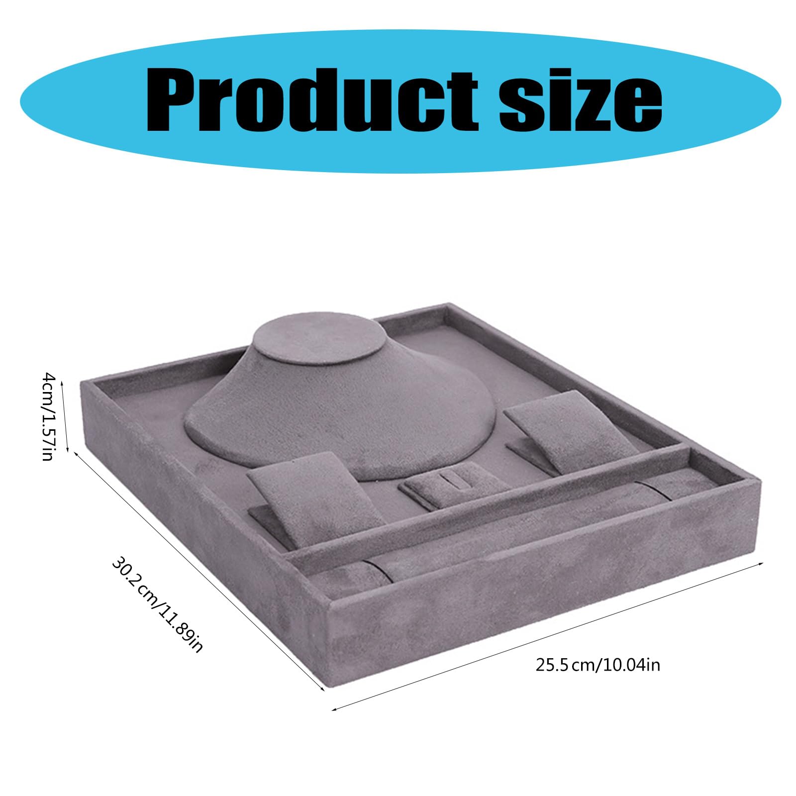Bandeja multifuncional para cajón de joyería, placa de almacenamiento de terciopelo para anillos, collar elegante, pulseras, organizador de pendientes, pulsera, collar, soporte para pendientes