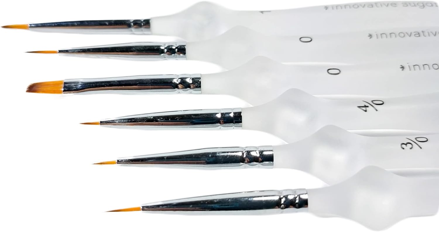 Innovative Sugarworks 6 Piece Fine Detail Artists' Brush Set with Case