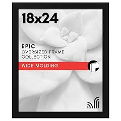 Americanflat 18x24 Poster Frame with Polished Plexiglass - Black Picture Frame - Wide Photo Frames Made of Engineered